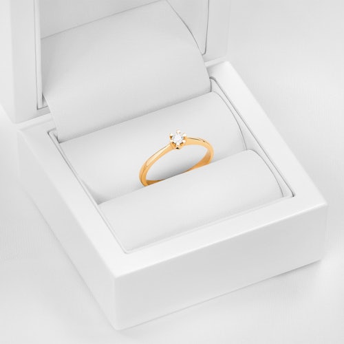 Pierścionek zaręczynowy SAVICKI: złoty, diament